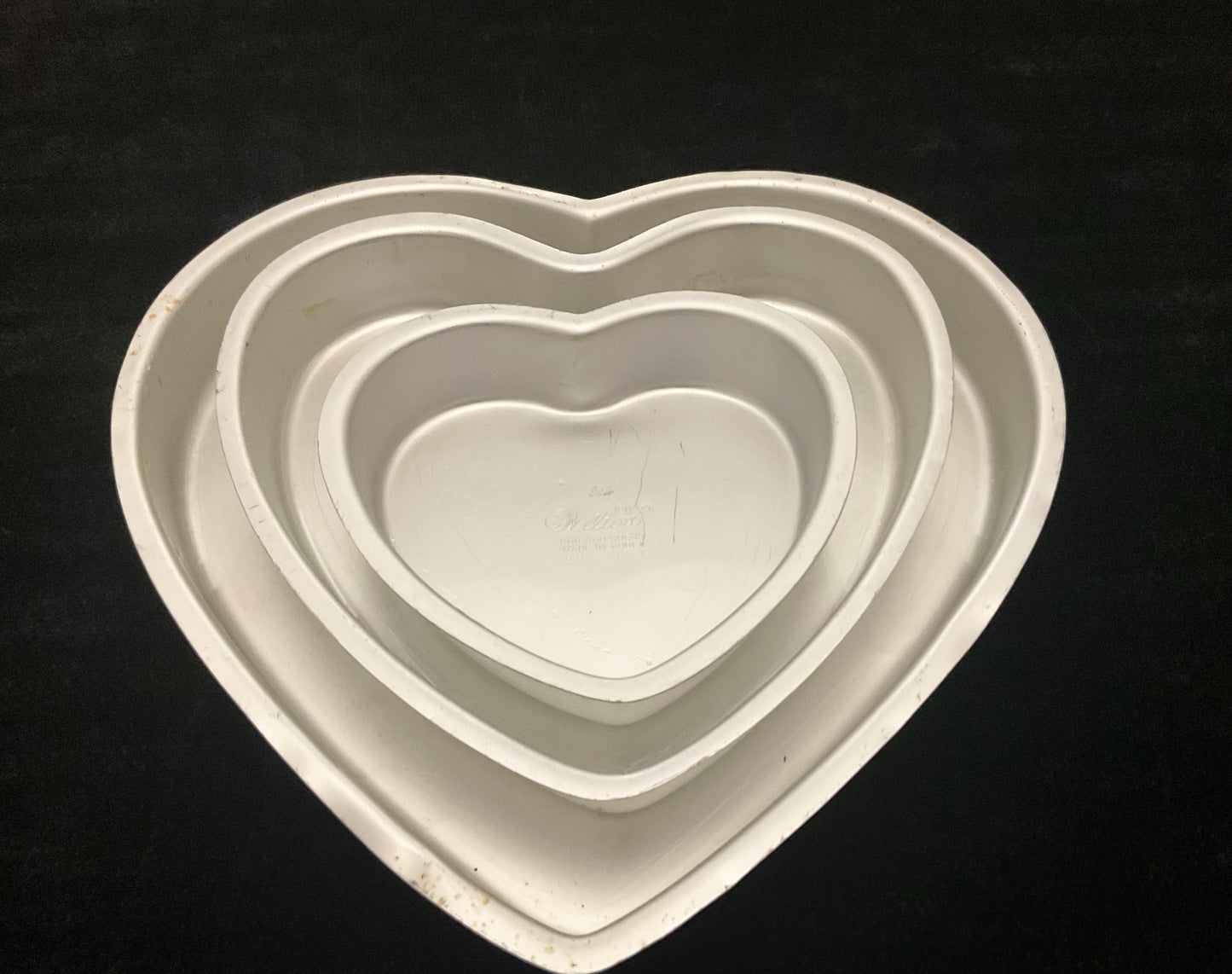 Vintage Wilton Aluminum Heart Shaped Cake Pans- Set of 3
